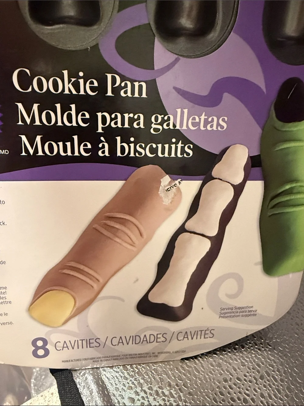 NWT Wilton Finger Cookie Pan in Black and Purple Packaging